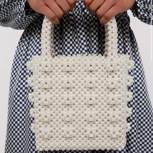NWT Faux Beaded Pearl Handbag